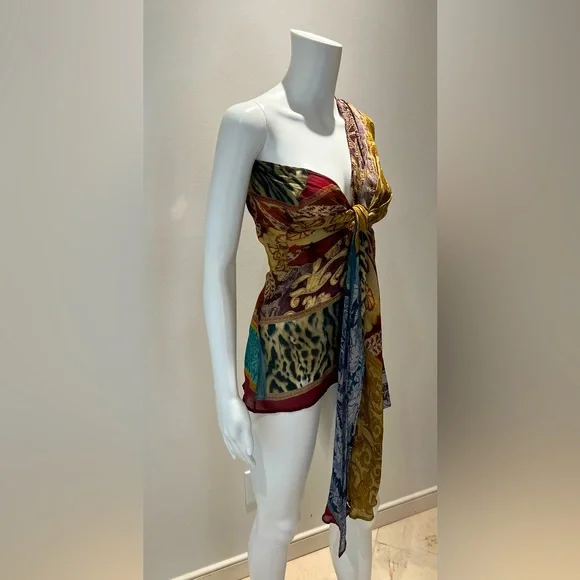 Vintage Roberto Cavalli fall 2004 Runway one-sleeve blouse - Picture 3 of 15